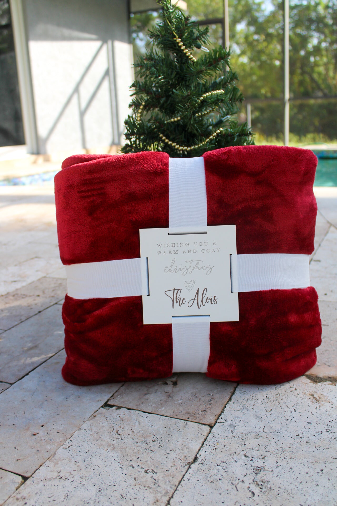 Red blanket & tag bundle