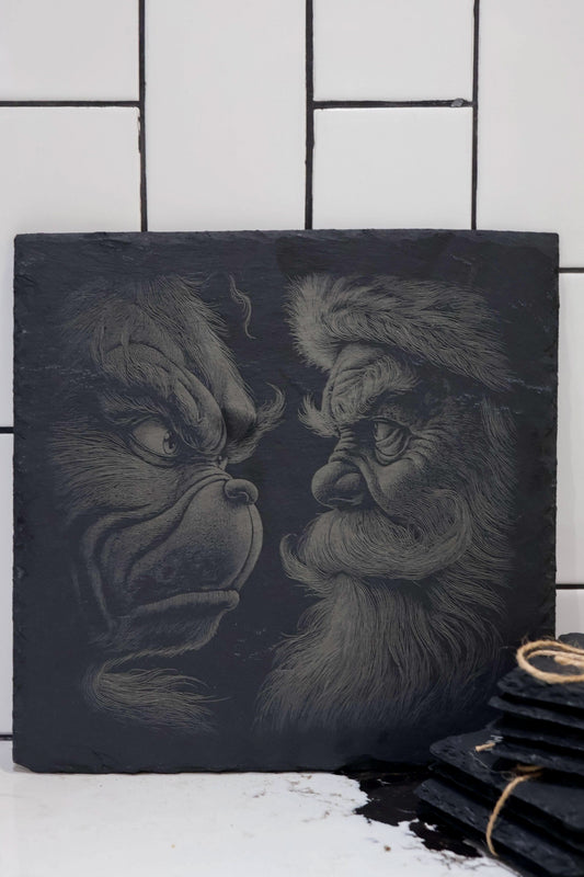 Grinch & Santa Slate